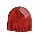 Ladies Knitted Hat With Flower One Size Various Colours'