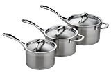 3 Piece Saucepan Set Commichef Professional