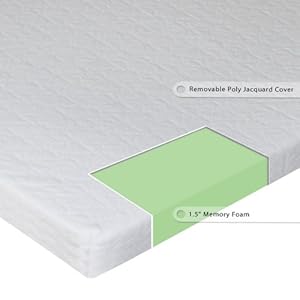 Sleep Master 1.5-Inch Sleeper Sofa Memory Foam Mattress Topper, Full