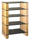 Blok STAX 500 Five Shelf Oak Hifi Rack TV Stand AV Hi-fi Unit  [Black Glass]