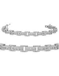 Diamond Bracelet - Chain Link Tennis Bracelet in 18k White Gold