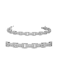 Diamond Bracelet - Chain Link Tennis Bracelet in 18k White Gold