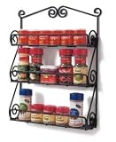 3-Tier Metal Spice Rack - Scroll - Satin Nickel (Satin Nickel) (15.25 H x 12.5 W x 2.75 D)