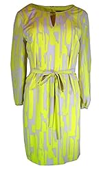 Polyester Belted Keyhole Jeweled Shift Geometric Print Long Sleeves  Dress