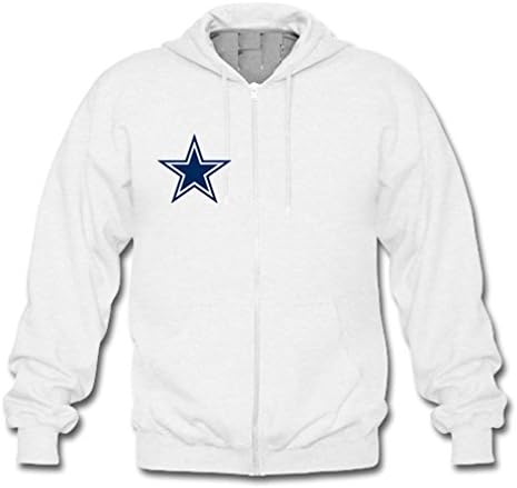 Sportfunnn Dallas Cowboys Mens Full Zip Hooded Sweatshirt White