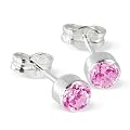 SilberDream Ohrringe Zirkonia pink 925 Sterling Silber Ohrstecker SDO503P