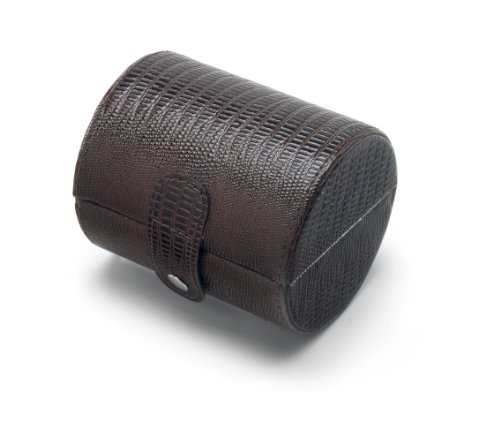 Intica FJ-075L-LIZ Barrel Case Design Hard Shell Lizard Leather Print Watch Case