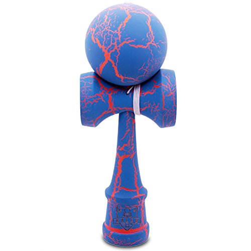 Blue & Orange Full Cracked Kendama And Extra String