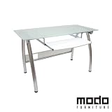 Mode New York Frosted Glass Office Computer Desk - Free Next Day Mainland UK Delivery