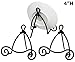 Black Metal Easels - Set of 3 - Wrought Iron - Display Plate Stand - Swirling Spiral Scroll - 4 Inch High