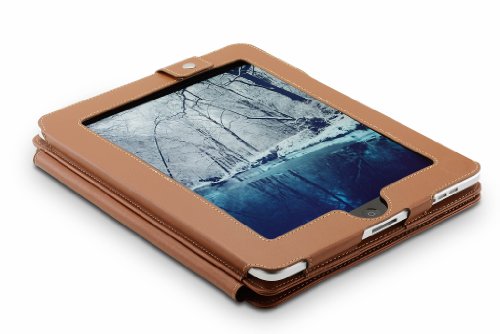 Deluxe Leather multi-view Case/Folio with Stand Feature for Apple iPad 16GB, 32GB, 64GB WiFi + Wifi 3G (Brown)