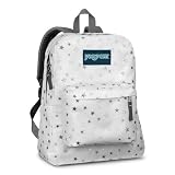 JanSport SuperBreak Classic Backpack - WHITE SILVER TWINKLE STARS