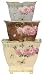 Jardin Decoupage Tin Square Planter Set of 3 - Large = 8.5"x7"H