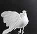 Artificial Dove with White Flocked Body and Natural Feather Wings and Tail- Package of 6