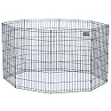 Midwest Black E-Coat Exercise Pen with Ground Stakes, 24"W x 30"H