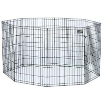 Midwest Black E-Coat Exercise Pen with Ground Stakes, 24"W x 30"H