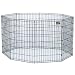 Midwest Black E-Coat Exercise Pen with Ground Stakes, 24"W x 30"H