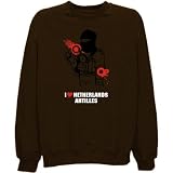 Sweatshirt Brown  I Love Netherlands Antilles / Kamikaze  Country