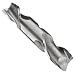 Niagara Cutter D201 High Speed Steel (HSS) Square Nose End Mills, Double End, Inch, Weldon Shank, uncoated (bright) Finish, Roughing and Finishing Cut, 30 Degree Helix, For Use With All Materials