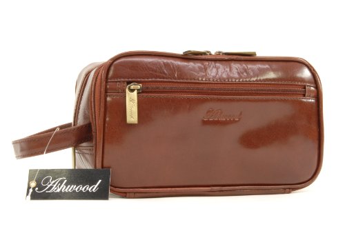 Ashwood Wash Bag / Shaving Bag - Chelsea - Chestnut Brown