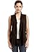 VESSOS Women's Pockets Solid Color Sleeveless Asymetric Hem Open Front Vest Cardigan