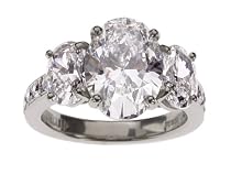 Platinum Oval Cut 3-Stone Diamond Ring (GIA Certified 3.63 ct center, 5.51 cttw, E-F Color, VS1 Clarity), Size 6