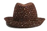 Glitter Sequin Trim Fedora Hat in many colors