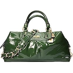 Coach Patent Leather Sabrina Duffle Sac Bag Tote 12957 Green