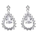 Sterling Silver Cubic Zirconia Tear Drop Earring