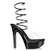 6 Inch Womens Sexy Strappy Shoes Spiral Ankle Wrap Platform Sandal Black / Clear CLEA...