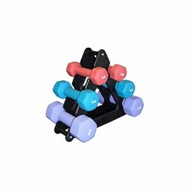 Cap Barbell Neoprene Dumbbell Set with Rack by 