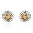 Earrings With 1.40ctw Citrines and Cubic zirconia Well Made in 925 Sterling silver