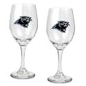 NIB Carolina Panthers NFL 2pc Team Wine Glass Cup Set