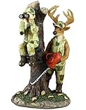 Young's Resin Deer Catch Hunter with Chain Saw Figure, 6.5"