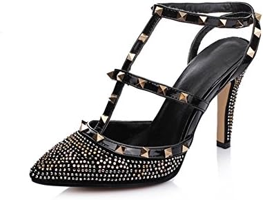 G-small 2013 HOT Women Lady Girls Sexy Pointed Rivet Pumps Stilettos Sandals Buckle Heels (40, black)