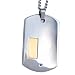 Stainless Steel/14K Diamond Men's Dog Tag Necklace