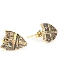 Pyrrha "talisman" 14k Yellow Gold Mini Fleur De Lys Stud Earrings