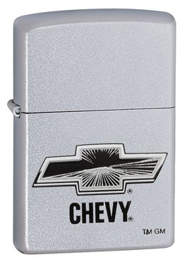 Zippo Lighters Chevy Silver, Satin Chrome
