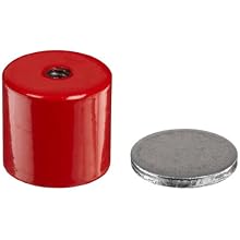 Cast Alnico 5 Assembly With Keeper, 1-1/6" Diameter, 1" Thick, 1/4"-20 Threaded Mounting Hole (Pack of 1)