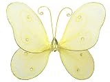 5 Yellow Adelaide Butterflies - Hanging Nylon Butterfly Decorations Butterflies Wedding Nursery Room Wall Decor