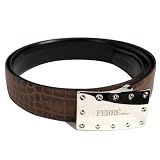 Gianfranco Ferre Men's Reversible Croc Embossed Brown/Black Leather Belt