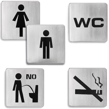 Blomus 68205 SIGNO Door sign "sit down to pee"