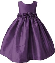 Girls Silk/Shantung Dots Print Sleeveless Jeweled Party Dress/Wedding Dress 