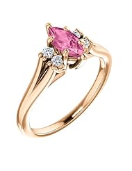 10K Rose Gold 8.00x4.00mm Marquise Cut Pink Sapphire and Diamond Ring -- LIFETIME WARRANTY