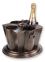 Old Dutch 818 11.5'' x 11.5'' x 10'' Antique Copper 4 Bottle Wine Chiller, RM