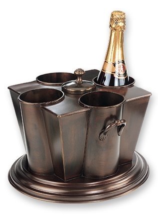 Old Dutch International 11½ Inch x 11½ Inch x 10 Inch Antique Copper 4 Bottle Wine Chiller, RM