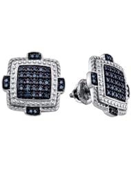 0.40CTW BLUE DIAMOND MICRO PAVE EARRINGS