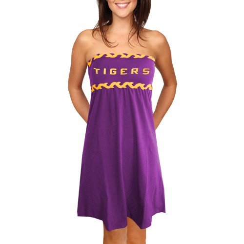 LSU Tigers Ladies Purple Braided Dream Tube Dress (Medium)