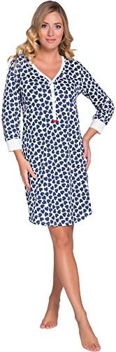 Italian Fashion IF Womens Night Dress Amor 0111 Navyblue S