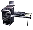 Odyssey FZGS1316WDLX Flight Zone Glide Style Ata Combo Rack With Wheels And Side Table: 13u Top Slant, 16u Vertical